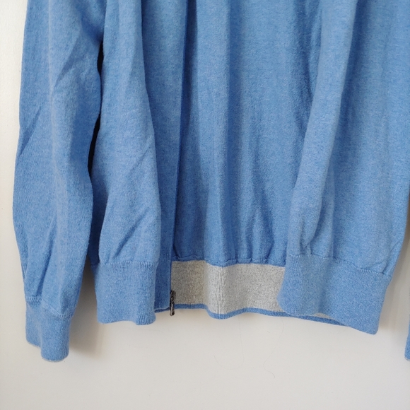 Polo Ralph Lauren Full Zip Cotton Sweater Size Large Blue - Picture 13 of 15